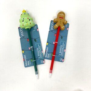 Yoobi Holiday Novelty Ballpoint Squishy Pens Christmas Tree & Gingerbread Man